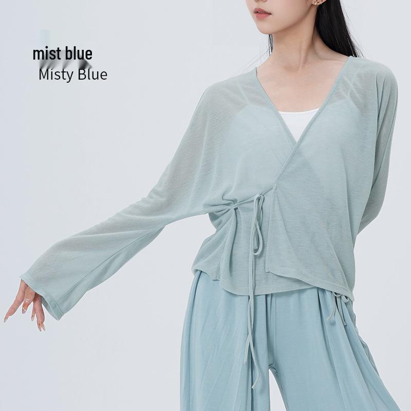 Женский современный танец Длинный рукав Марлевая накидка Large