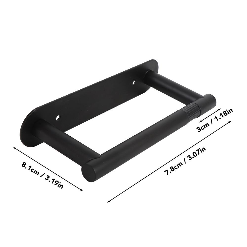 7.8*8.1cm Wall Mount Tissue Holder Black Paper Towel Holder Toilet Tissue Roll Holder Kitchen Use
