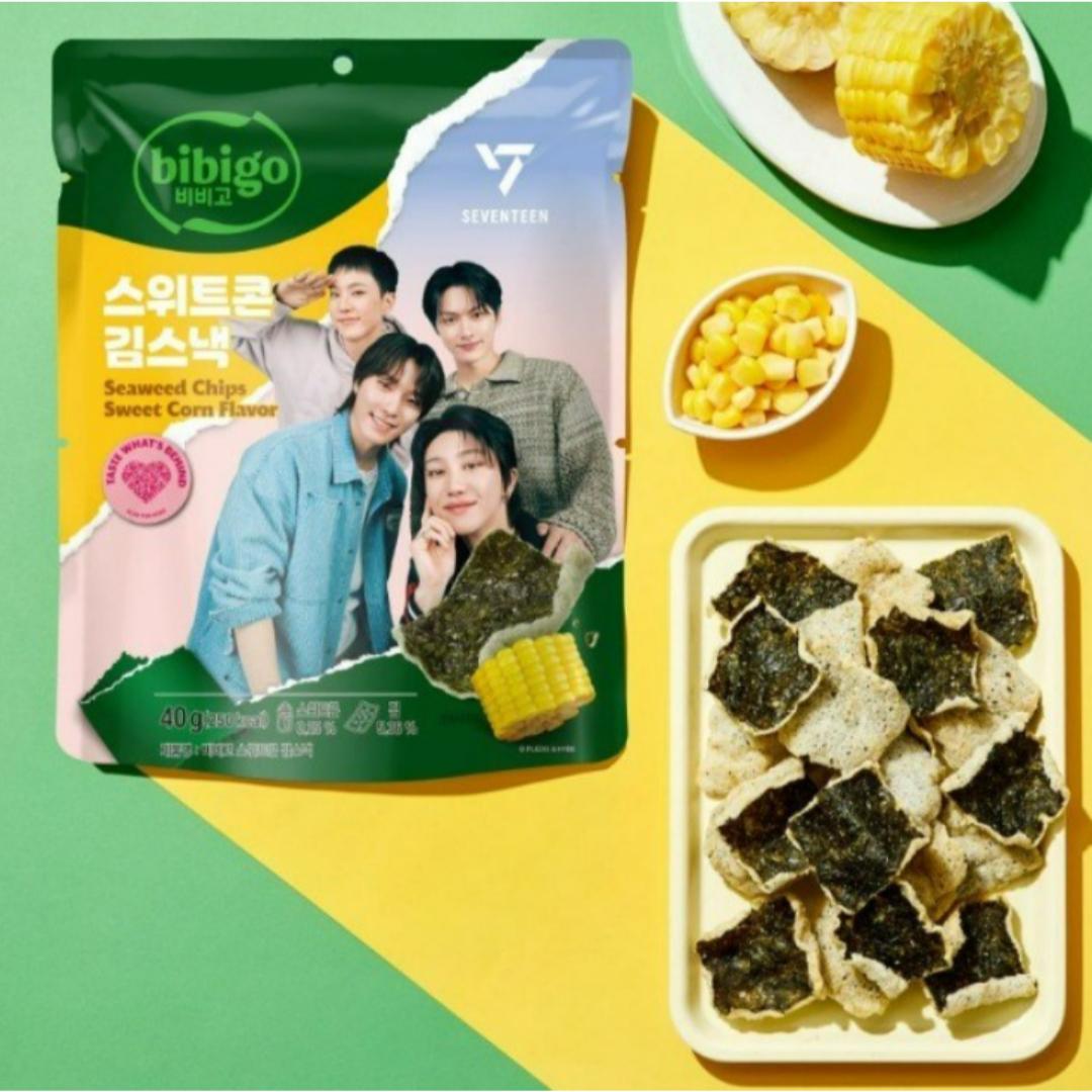 [Bibigo] Seaweed Chips (Gimbugak) Sweet Corn 4Packs