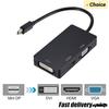 Mini DisplayPort To HDMI 4K VGA DVI Adapter Cable 3-in-1 1080P Thunderbolt Mini DP To VGA HDMI DVI Converter for Macs Laptop PC