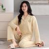 Women's Pure Cotton Thickened Cardigan Pajamas for Autumn/Winter 2025 - Warm Layered Design for Indoor/Outdoor Wear