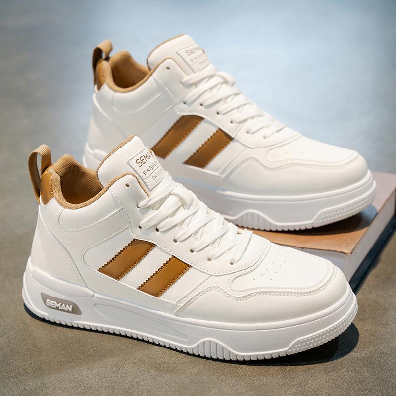 Men's Shoes Autumn New Breathable Versatile Casual High-top Board Shoes Student Platform Sports Shoes Casual Little White Shoes Men