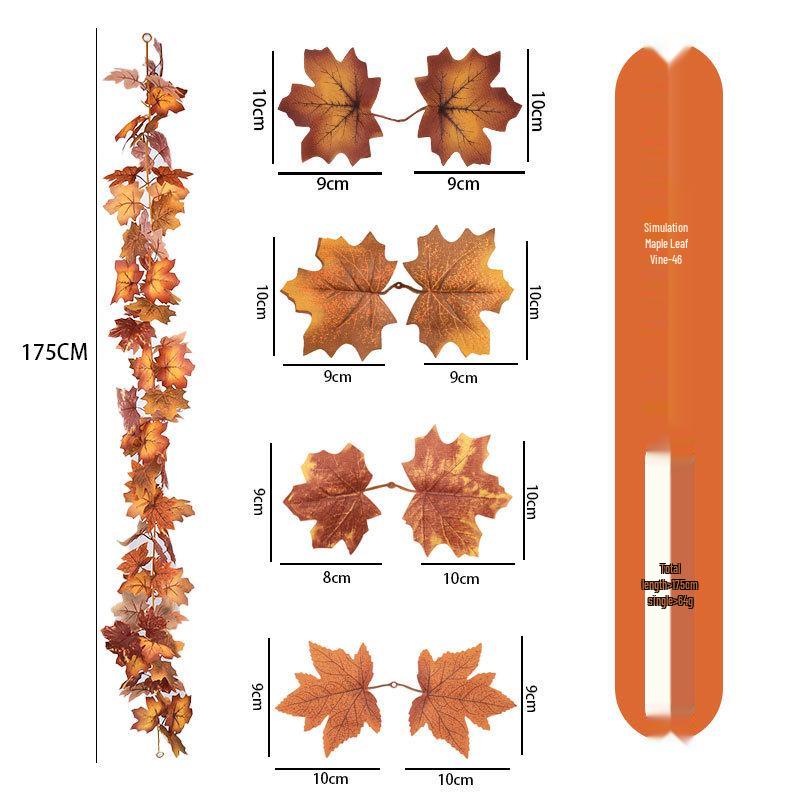 Artificial Maple Leaf Rattan Home Decor: Scenic Atmosphere Arrangement