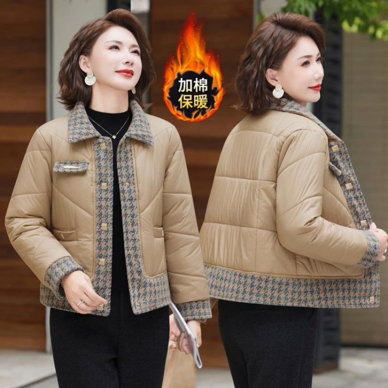 

Autumn and winter new cotton-padded clothes temperament versatile cotton-padded clothes cotton-padded jackets women 5XL [recommended 150-80kg] хаки