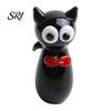 Glass Mini Black Cat Miniature Tiny Colored Ornament Cute Animals Kitty Figurine for Desktop Bookshelf Fairy Garden Micro Landscape Decor Animal Party