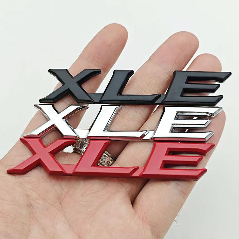 3D Metal Badge Car Letters Rear Trunk Logo XLE Sticker Emblem for Toyota Highlander Corolla Sienna Camry RAV4 XLE Accessories