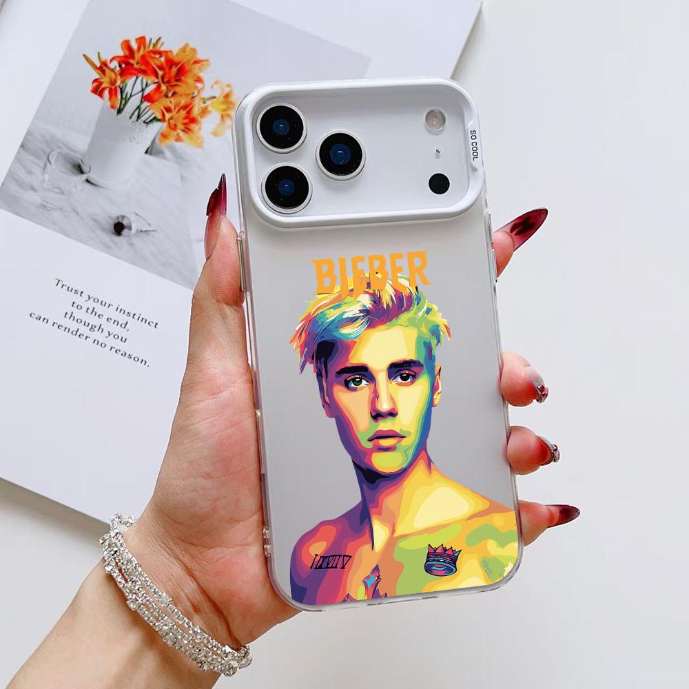 Singer J-Justin B-Bieber Phone Case For iPhone 17 16 15 14 13 12 11 Pro Max Air Matte Laser Aurora Shockproof Funda