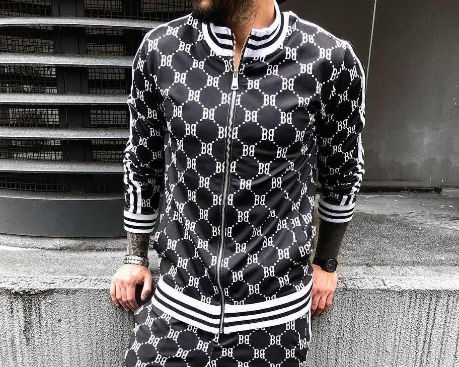 Men's 2026 Casual Zip-Up Hoodie Geometic Print Color Block Lightweight Jacket Streetwear