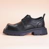 Neue Derby Schuhe mit eckiger Spitze Herren Business Freizeit Retro Originelles Nischendesign Dicke Sohle Höhenerhöhung Mode Kleine Lederschuhe