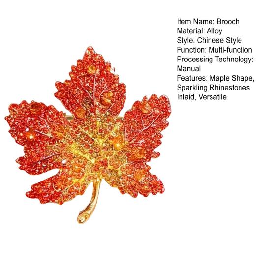 Alloy Brooch Imitation Pearls Inlaid Three Dimensional Flower Maple Design Pin Sweaters