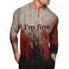 Halloween Print Raglan Sleeve Men's Long Sleeve Top