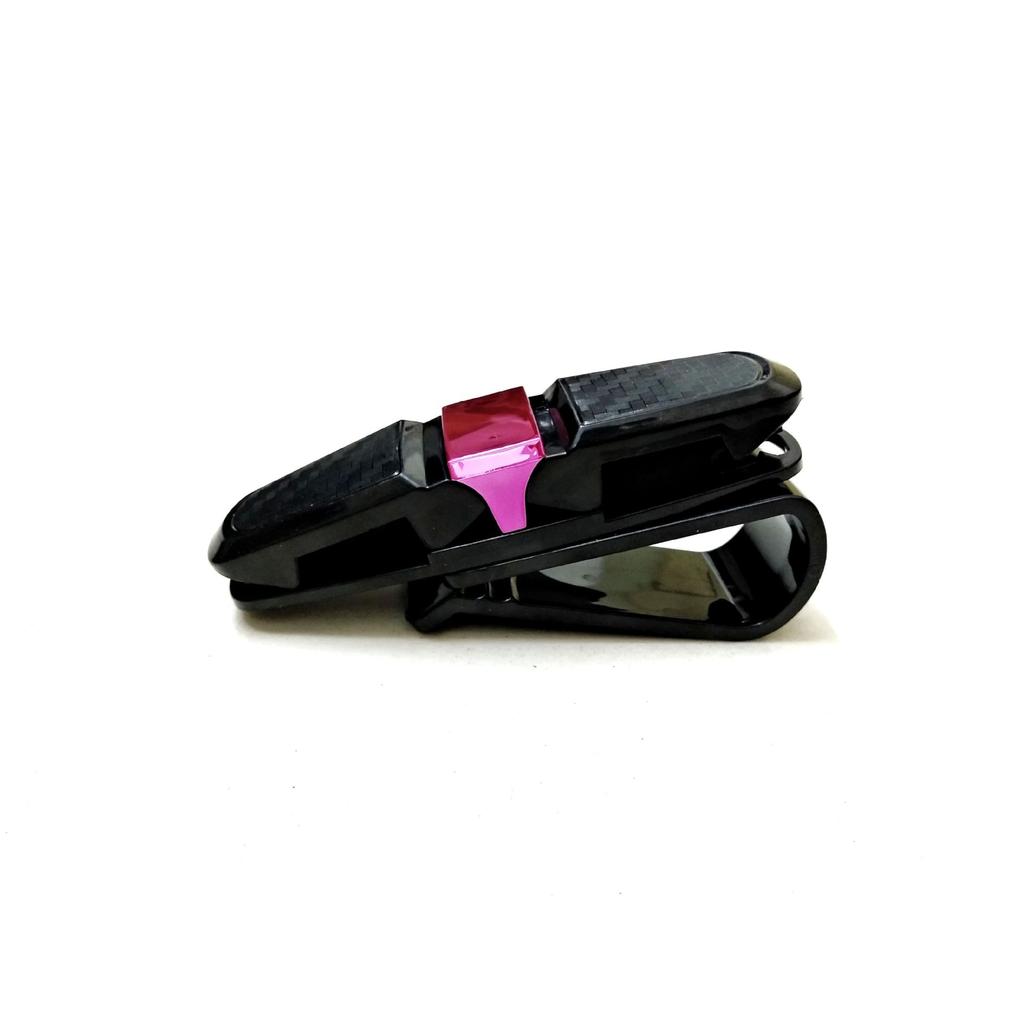 Pack of 2  Car Glasses Holders with Card Clip, Sunglasses Holder, 180° Rotating Glasses Clip with Cards, Double Ended Clip for All Vehicle Models