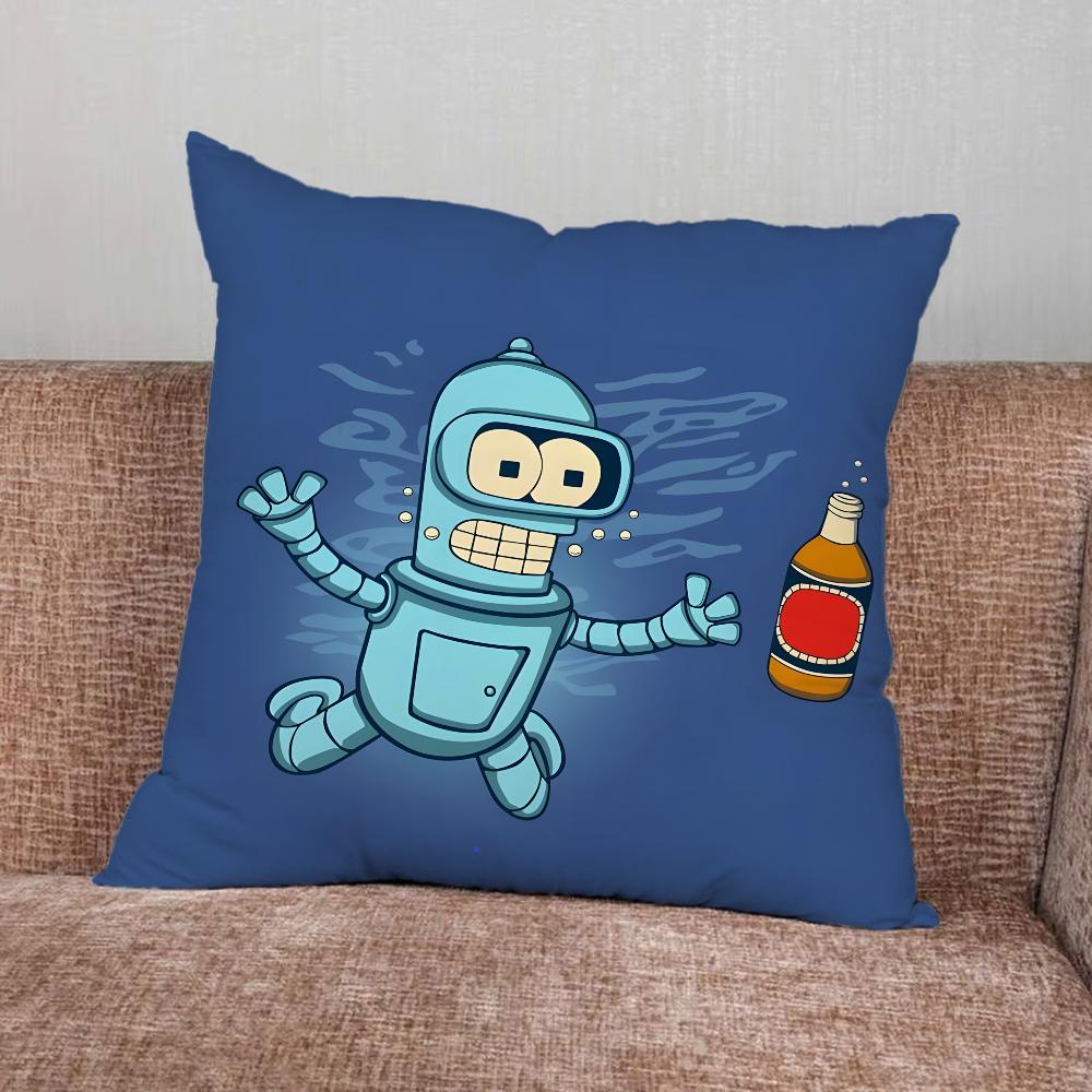 F-Футурама Аниме B-Бендер Наволочка Для Домашней Спальни Автомобиля Офиса Декора Гостиной Подушка-Подушка на Диван Подходящая 16x16Inch