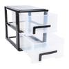 Schreibtisch mit 2 Schubladen, Kunststoff, stapelbar, transparent, Desktop-Aufbewahrungsbox für Büromaterial, für Zuhause, Wohnheim