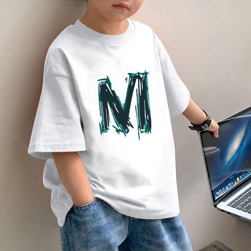 Boys Summer Cotton Short Sleeve T Shirt Loose Fit Stylish Half Sleeve Top 110