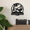 Personalizable Dolphin Metal Wall Sign, Custom Home Garden Decor, Outdoor Party Holiday Gift