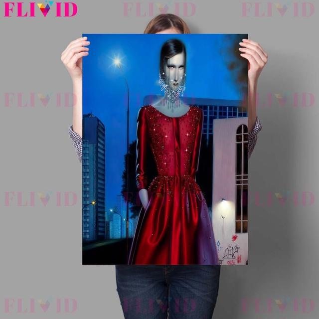 Charming Witch Modern Abstract Wall Art Oil Painting Butterfly Lady Dream Art Poster