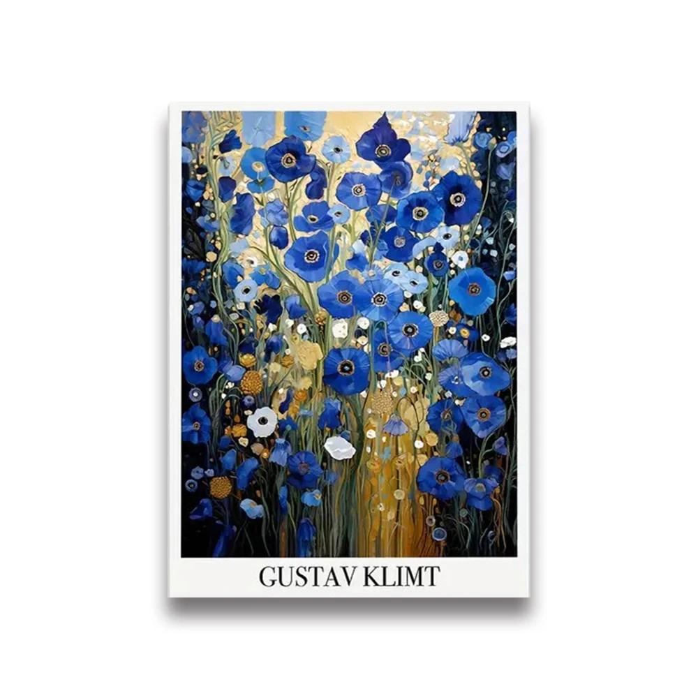Vintage Gustav Klimt Blumengarten-Drucke Fuchs Mond und Dorf Klimt Museum Poster für Wohnzimmer Schlafzimmer Studentenwohnheim Heimdekoration 50x70cm Unframed
