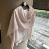Silk Scarf Women'S Summer National Style Retro Versatile Three-Dimensional Printing Long Yarn Air Conditioner Scarf Cotton And Linen Feel Sunscreen