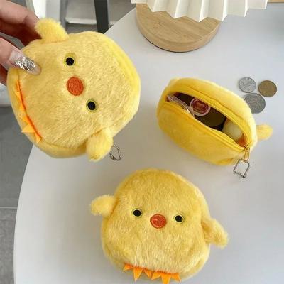 Animal Duck Plush Coin Purse Headphone Bag Zipper Money Duck Women Coin Wallet Bag Kawai Card Key Money Coin Purse Bags Gift