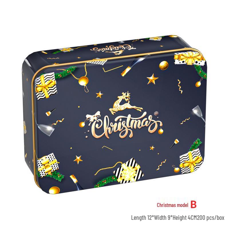 2024 Christmas Rectangle Tin Box Gift Packaging for Candy