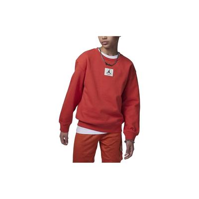 Jordan Essentials Solid Color Crew Neck Casual Long Sleeve Sweatshirt Kids Sweatshirt Lobster-Red HF2529-604