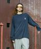 Peullukeu Urban Archive Embroidered Long Sleeve T-Shirt Navy Flt717