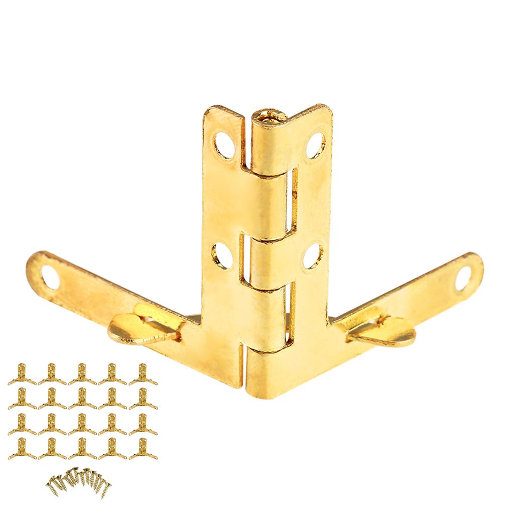 20pcs 90 Degrees Angle Support Spring Hinge for Small Jewelry Wine Case Watch Box Wooden Lid