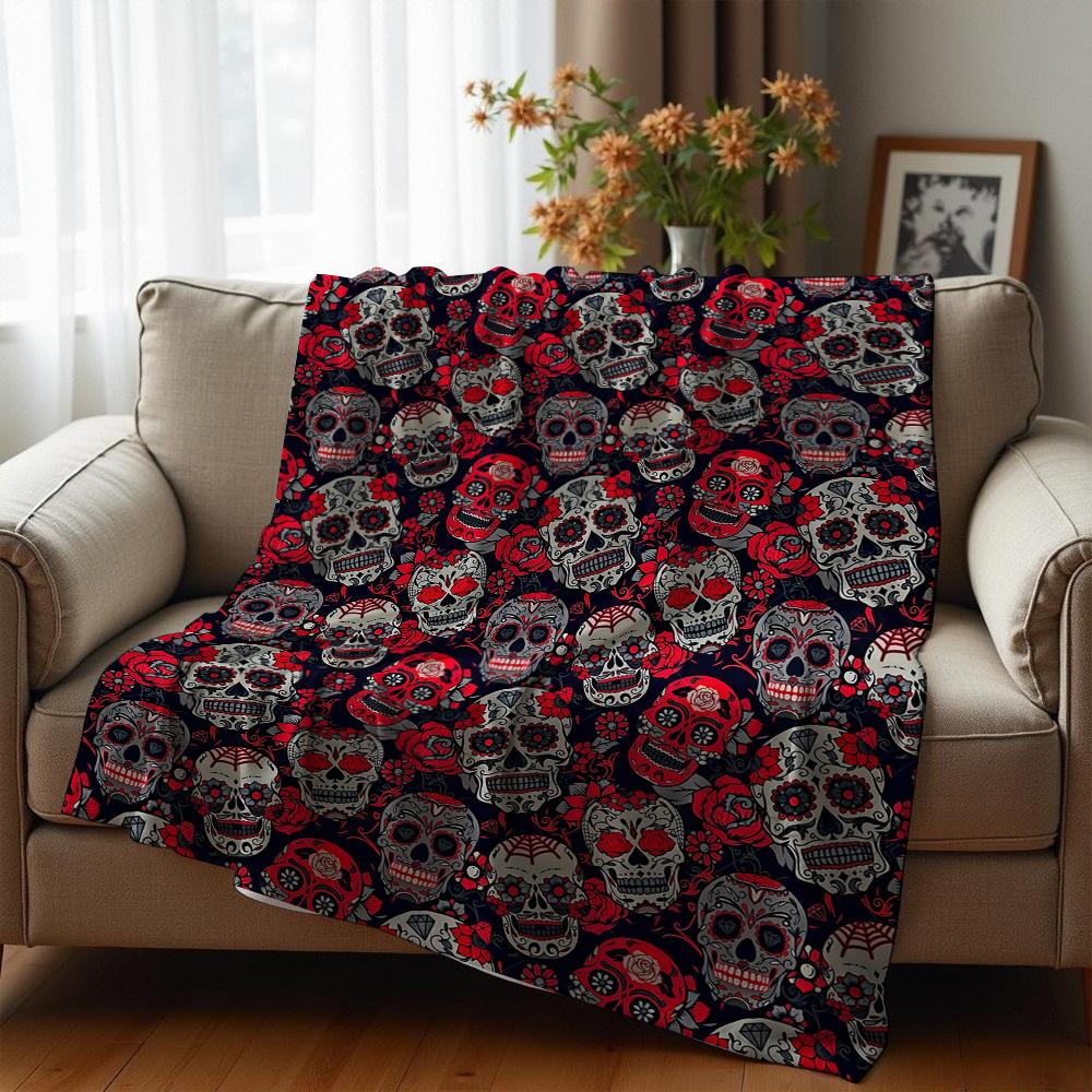 Red Spotted Mushroom Frog Soft Flannel Blanket Breathable Warm Throw for Office Car Sofa Kids Room Birthday Xmas Gift