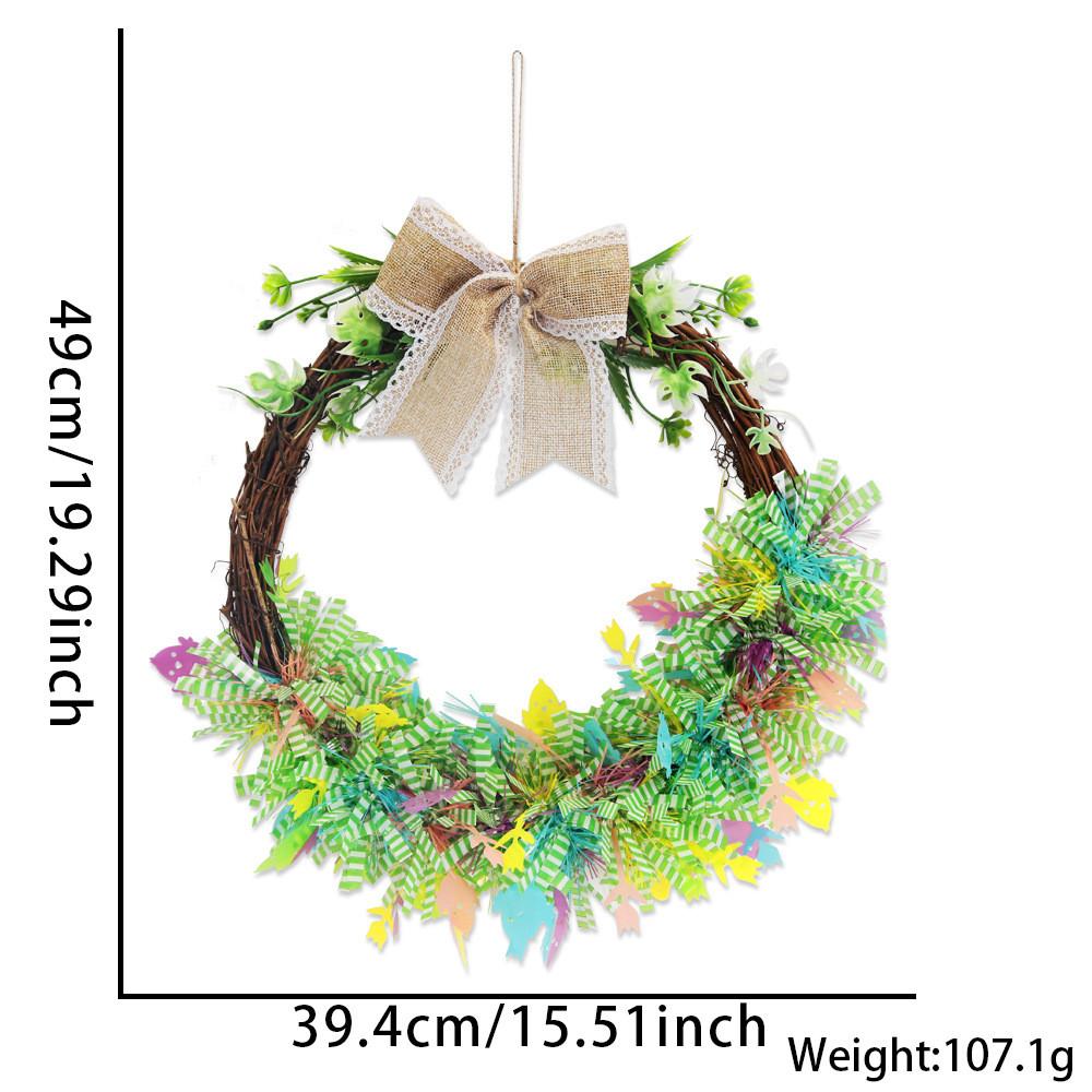 

Colorful Bright And Easter Wreath Featuring Eggs Carrots And Bunnies For Decor Chick Lily Stripes