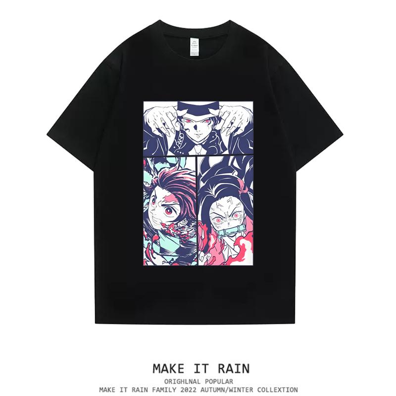 Blade of Ghost Extermination Anime Peripheral T-Shirt Second Dimension Men's and Women's Summer Kitchen Tanjiro Popular Leisure