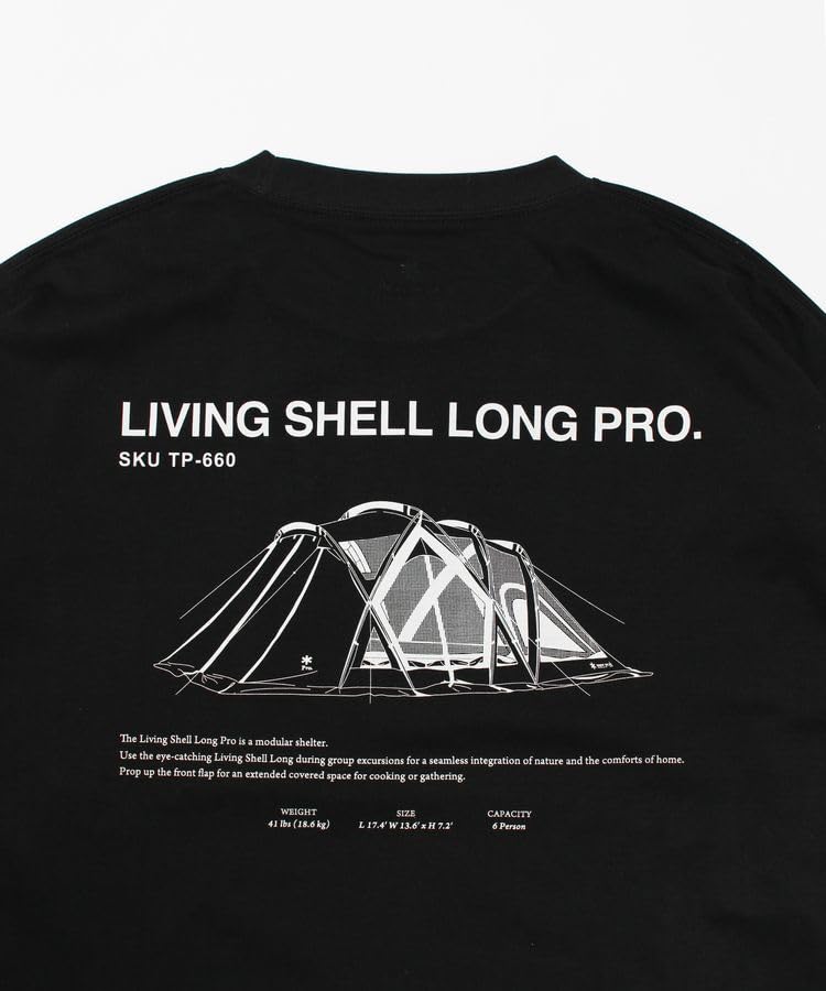 Snow Peak Living Shell Long Pro. L/S T-shirt EC-TS-25AU013, Cut and Sew, Long Sleeve T-shirt, Men's and Women's, White, Size M