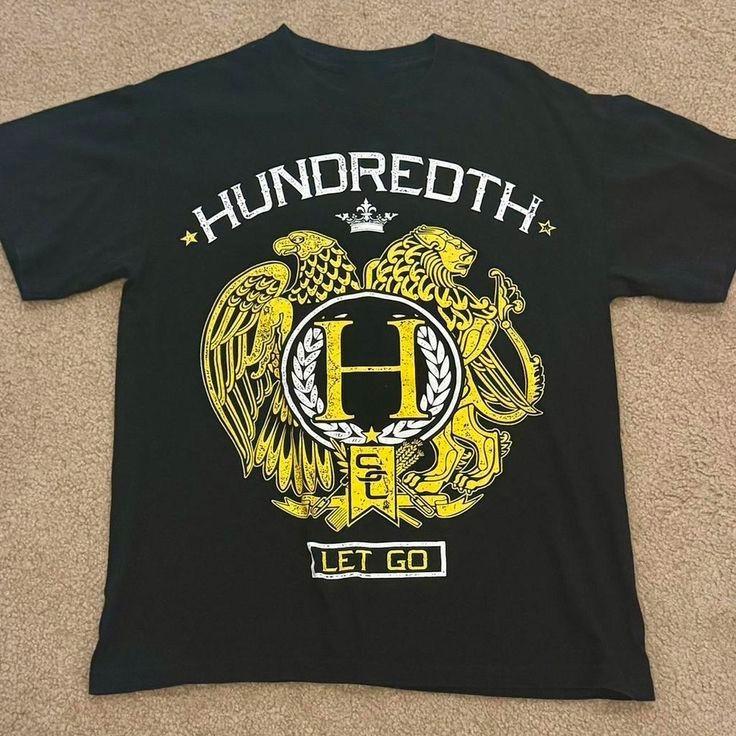 

Black Hundredth band with yellow Tour TShirt Short Sleeve SEG_384 Unisex T-Shirt XXXXL