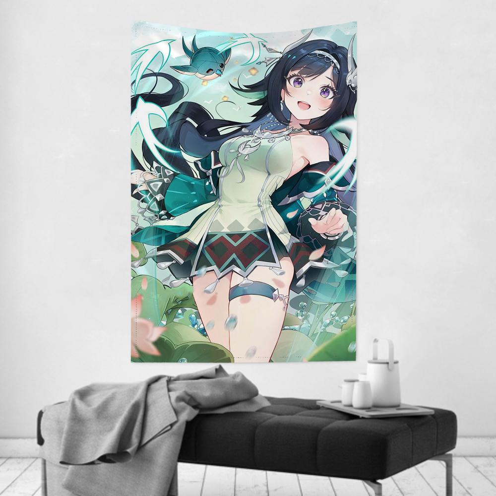 Lan Yan Genshin Impact Tapestry Room Decor Wall Cloth Party Hanging Background Room Decor Baby Room