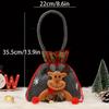 Canvas Christmas Gift Bags Set, 3pcs Festive Tote Bags with Santa & Reindeer Designs, Small Candy & Fruit Pouches, Holiday Gift