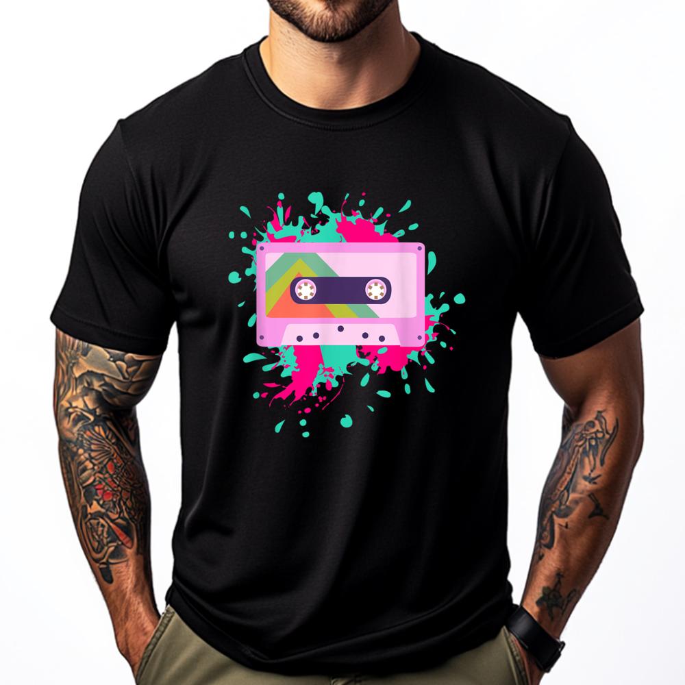 

Retro 80s 90s Cassette Tape Splash Mixtape Black Graphic T Shirts T Shirts For Men Black T Shirt T Shirt Men National Flag Da... 5XL різнокольоровий