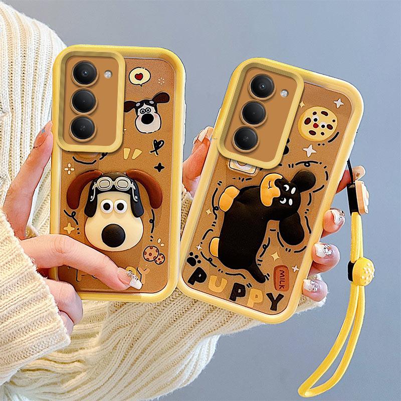 KEYSION Shockproof Case for Redmi 15 5G with Lanyard Soft Silicone Cute 3D Cartoon Doll Phone Back Cover for Xiaomi Redmi 15 5G