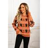 European & American Women's Halloween Ghost Pumpkin Knit Pullover Top