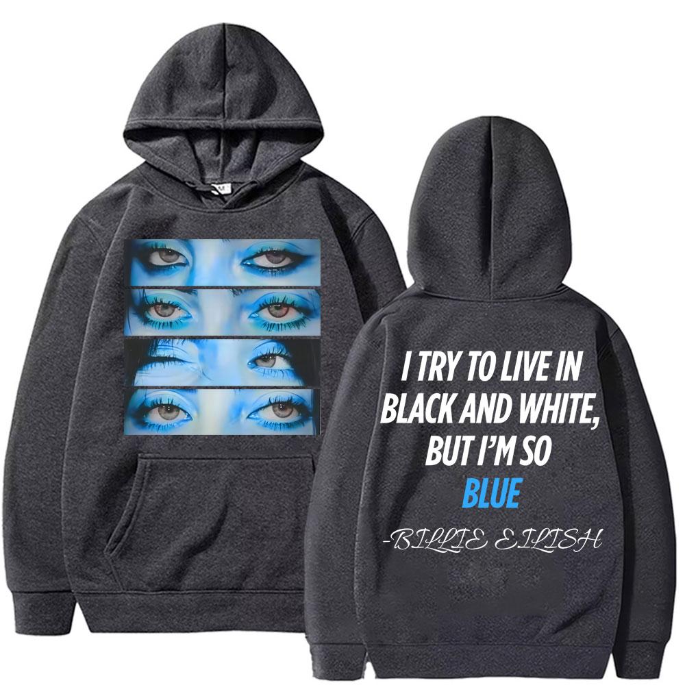 Modré oči mě zasáhly silně a jemně Mikina Móda Harajuku Hip Hop Pánské Sportovní oblečení Oversized Fleece Vintage Harajuku Mikina Dárek