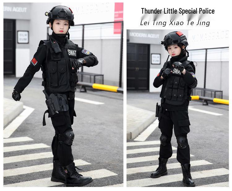 Dětská policejní uniforma - Zimní sametový kostým pro kluky a holky do školky