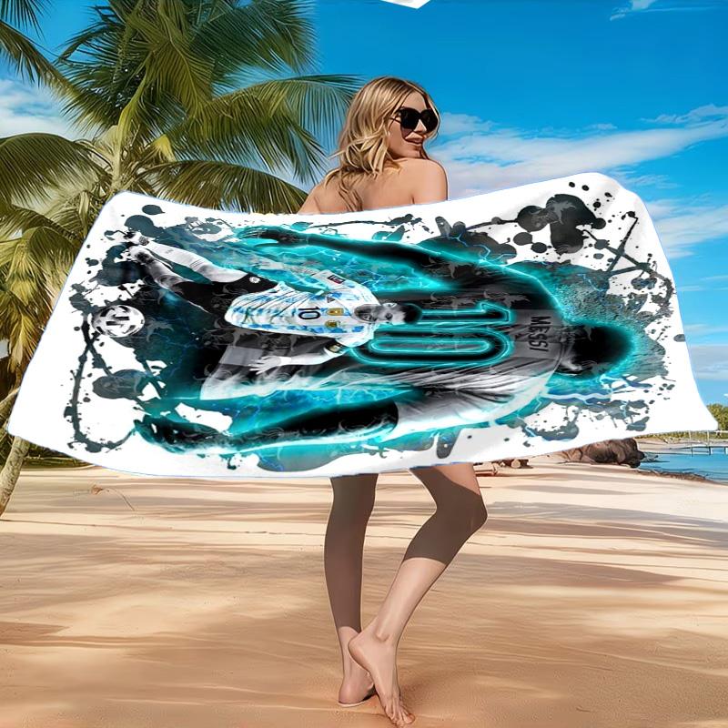 World Cup Celebration Messi Beach Towel, Quick-drying, Easy To Care For, Suitable for Both Fitness and Beach Vacations,Sports Essential