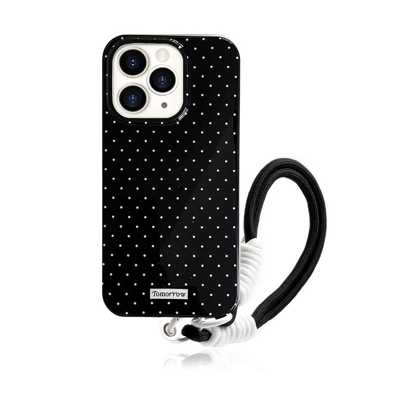 

INS Polka Dot Small Fresh Mobile Lanyard Phone Case for iPhone 16 15 14 13 12 Pro Max 11 Ultra Slim Shockproof Bracelets Cover For iPhone 16 Pro