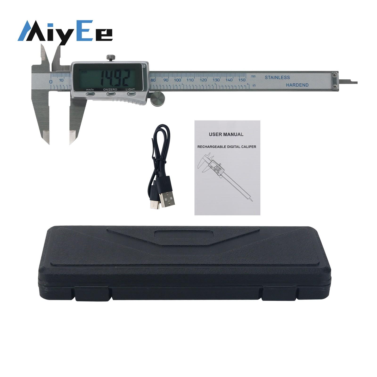 MiYee MY-702 0-150/200/300mm Rechargeable Digital Vernier Caliper with Backlight USB-C Charging Electronic Measuring Tool 0-150mm