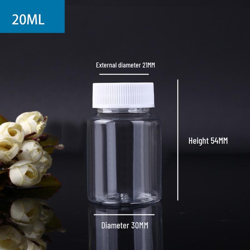 PET Wide-Mouth Transparent Dispensing Bottle with Lid - Solid/Liquid Container