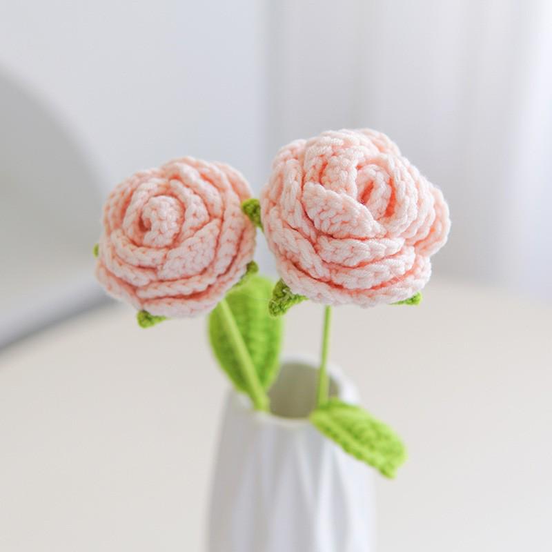 Handmade Woven Yarn Knitted Faux Flower Bouquet