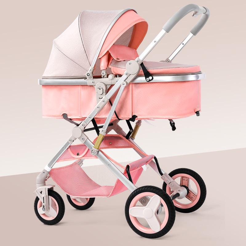 

Конвертируемая коляска для новорожденного - Универсальная, Высокая посадка, Легкая, Двусторонняя, Дизайн со складыванием одной кнопкой.