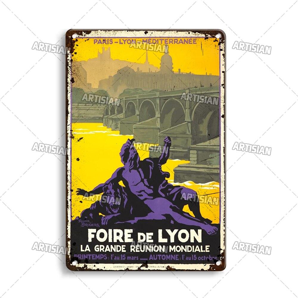 Vintage France Metal Sign  Funny Tin Travel Plaque for Home Bar Cafe Wall Decor  Rustic Metal Plate