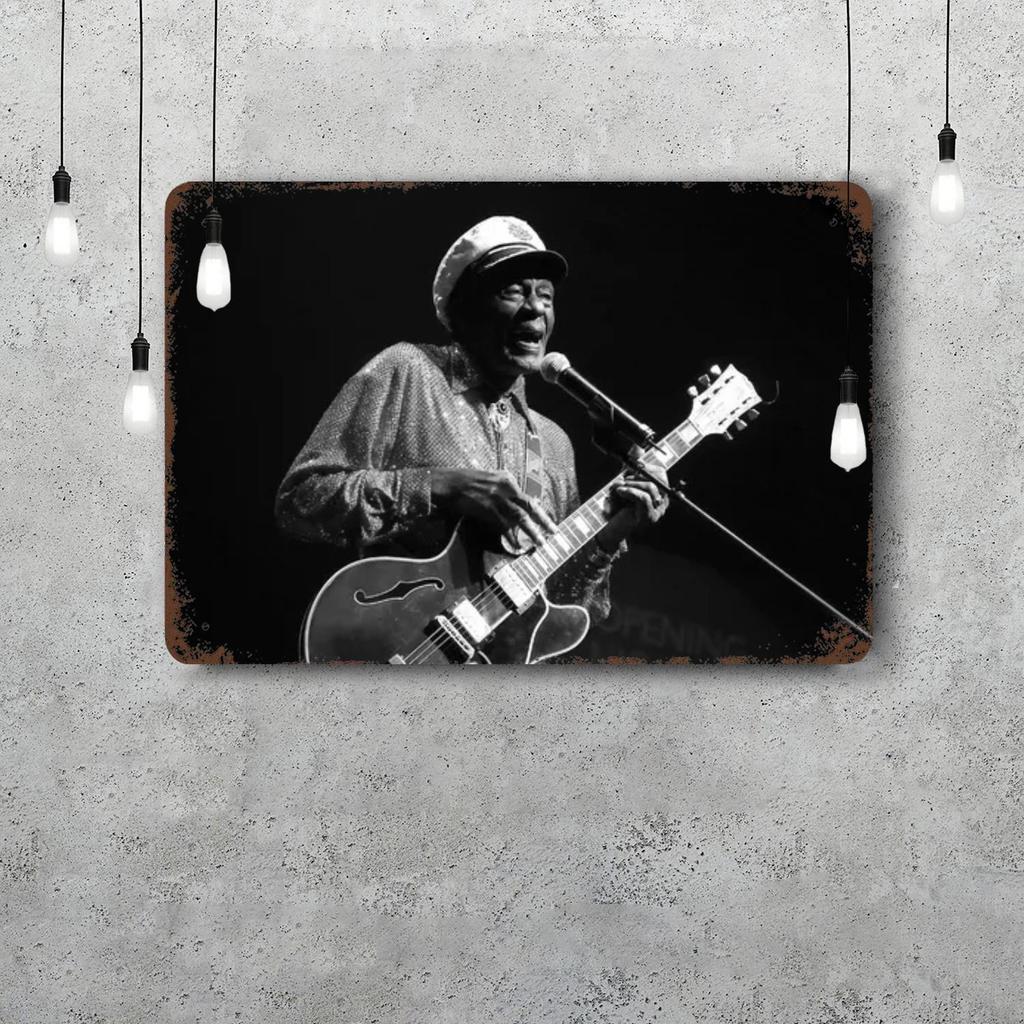 Chuck Berry Band Decor Poster Vintage Tin Sign Metal Sign Decorative Plaque for Pub Bar Man Cave Club Wall Decoration