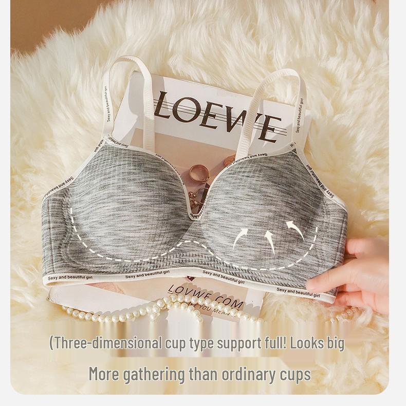 Grenzüberschreitender Damen Push-Up Nahtloser BH: Dick gepolstert, Bügellos, Seitenstütze, Anti-Hänge-Effekt zur Vergrößerung kleiner Brüste