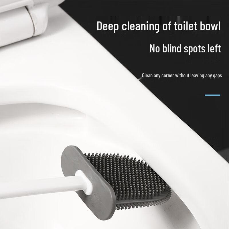 Wall-Mounted Silicone Toilet Brush 3-Piece Set